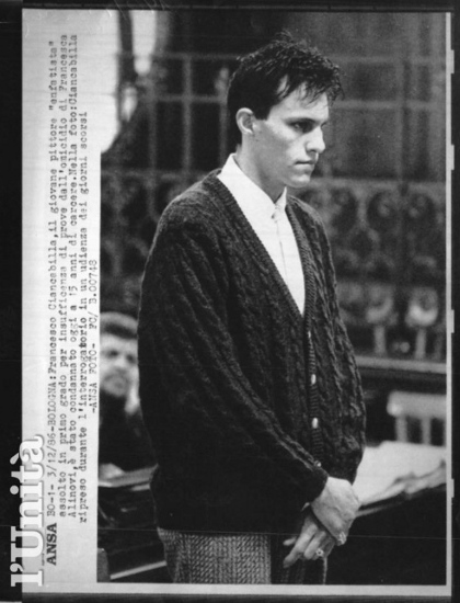 Francesco Ciancabilla durante il processo di primo grado - Archivio L'Unita'