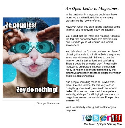 An Open Letter to Magazines From the Internet