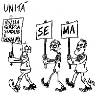 No alla guerra senza se e senza ma di Vauro