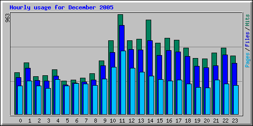Hourly usage for December 2005