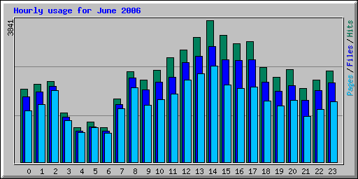 Hourly usage for June 2006